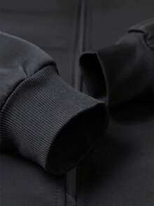 男士四季轻便休闲时尚户外运动简约夹克裤套装 - 黑色 - 查看 7