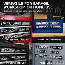 12 Pack Magnetic Toolbox Labels 3D Printed Reusable Tool Box Labels Toolbox Label Magnetic Steel Cabinets Carts and Tool Chest Organization Durable Workshop Organizer Tags 24pcs (12*Red)Tool Chests & Cabinets - 12 Rojo - Ver 7