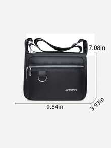 Men's Casual One Shoulder Messenger Bag, Large Capacity Multi-Pocket Commuter Shoulder Bag For Files & Coins - Brown - View 6