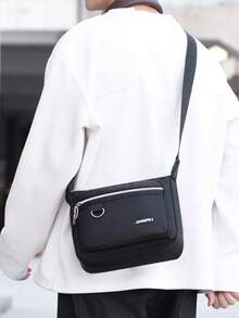 Men's Casual One Shoulder Messenger Bag, Large Capacity Multi-Pocket Commuter Shoulder Bag For Files & Coins - Brown - View 7