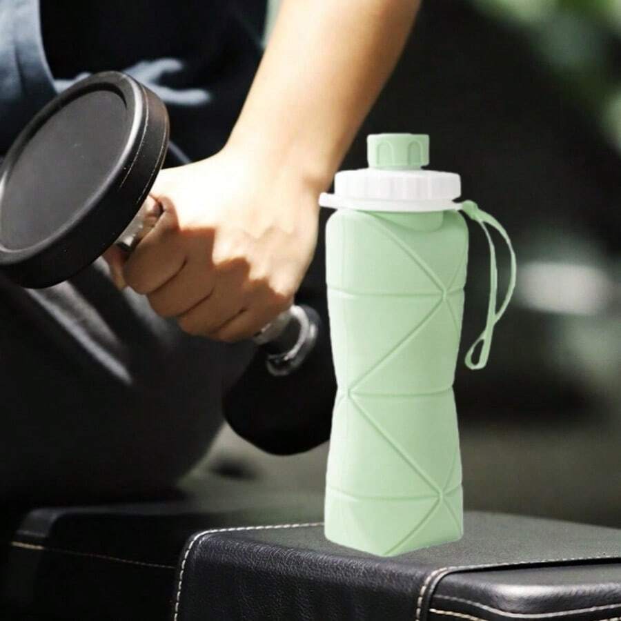 Portable Foldable Camping Water Bottles Travel Coffee Car Anti Brop Cup Bottle Outdoors Hiking Cycling Fishing - màu xanh lá - Xem 1