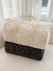 Large Capacity Lightweight Floral Quilted Travel Bag, Handheld & Shoulder Boston Bag Handbag Luggage Bag For Travel For Business For Vacation Holiday Portable Multifunction Travel Duffel Bag Unisex Weekender Bags - Nhiều màu - Xem 4