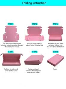 8个装粉色散装运输盒，带丝带锁扣，适用于小型企业的邮寄包装盒，中号纸板礼品盒，用于邮寄礼品 - 礼品包装 - 小型礼品包装 - 粉色 - 查看 9