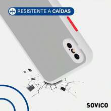 DSOVICO Funda de Protección Compatible con iPhone X/XS 5.8 Pulgadas . Cubierta a Prueba de Golpes y Rasguños. Protectora de Uso Rudo - BicolorBlancoRojo - Ver 3