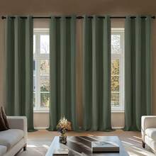 Solid Color Theme Design (Single Panel Repeating Curtain): Solid Olive Color Printed Curtain Panel, Can Be Connected Continuously For Multiple Widths, Blackout Curtain, Christmas & Valentine's Day Decor Background, Suitable For Living Room And Bedroom, Made Of Polyester Fabric, Machine Washable, Home Decor - 0003+250XHCL - View 11