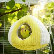 Genérico Winter Warm Bird Nest with Cushion,Easy Installation Soft Cozy Plush Parrot Cave,Washable Hammock Birds Bed for Budgerigar Finches Hamsters(Purple S-17*17*17cm) - Multicolor - Ver 6