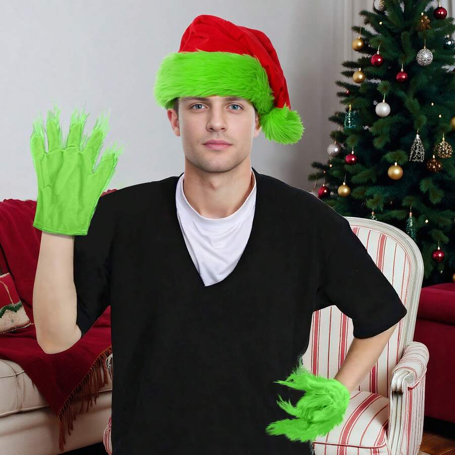 2pcs Gloves, New Party Cosplay Gloves, Christmas COS Gloves Prop, Funny Costume, In Stock - Multicolor - View 1