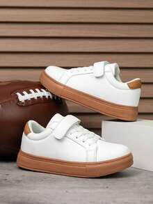 1 para dziecięcych trampek w stylu retro, lekkie, z miękką podeszwą, unisex, do szkoły i do pracy, uniwersalny design - Brązowy - Zobacz 2