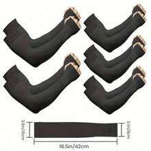 Premium Summer UV Protection Ice Sleeves - Cooling Arm Sleeves For Sports Travel - UPF 50+ Sun Protection - Quick Dry Breathable Compression Sleeves For Outdoor Activities (Pair) - 黑色 - 查看 11