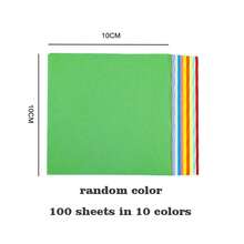 100pcs Colorful Children's Craft Paper Set, 10 Different Random Colors, Suitable For Origami, Crafts, Office Supplies, Scrapbooking, Sewing, Notes, Gift Making, Paper Art Tools, Valentine's Day, Back To School Gifts, Holiday Gifts - Multicolor - View 13
