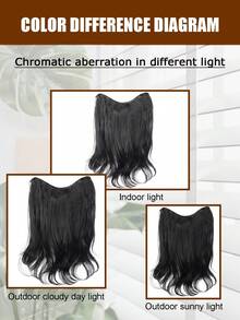 20 pulgadas Extensiones de cabello sintéticas con clip, resistentes al calor, peluca rizada en capas para mujeres, negro marrón, 5 clips - Multicolor - Ver 7