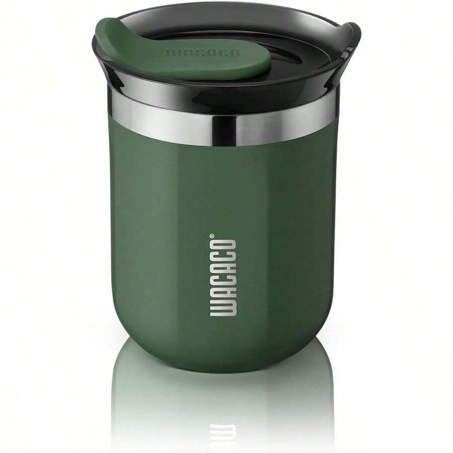 WACACO Octaroma Classico Taza de Cafe para Llevar de Aislamiento al Vacio Vaso de Viaje de Acero Inoxidable de Doble Pared conTapa para Beber a Prueba de Fugas 6 fl oz 180ml Verde - Verde - Ver 1