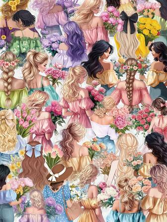 50 buc autocolante pentru fete cu flori, manual, laptop, telefon mobil, husă, bagaje, chitară, autocolante