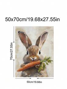 1pc Easter Bunny Print Cute Easter Rabbit Floral Spring Easter Bunny And Carrot Kids Room Wall Decor Easter Printable Vintage Decoration Rabbit Art, Bedroom Decor, Living Room Decor, Wall Art, Home Decor, Room Decor, Canvas Wall Art, Poster, Framed Wall Art, Frame Optional - Multicolor - View 14