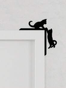 1pc Nursery Doorframe Decor, Black Cat Shaped, Interesting Room Decoration, Magical Baby Room Door Decor, Suitable For Nursery, Bedroom Doorframe, Tabletop Ornament, Holiday Gift, Baby Shower Decoration
