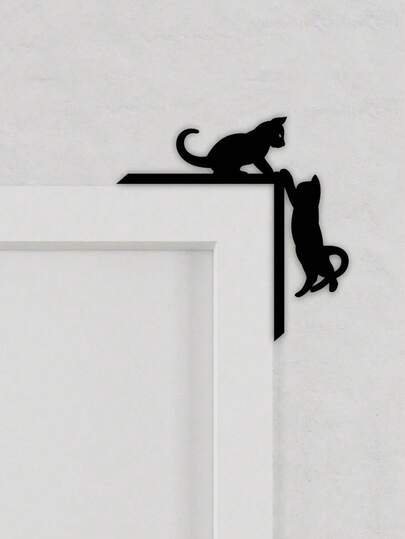 1pc Nursery Doorframe Decor, Black Cat Shaped, Interesting Room Decoration, Magical Baby Room Door Decor, Suitable For Nursery, Bedroom Doorframe, Tabletop Ornament, Holiday Gift, Baby Shower Decoration