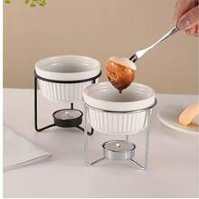 巧克力涂层套装，巧克力浸涂，甜点盛装，装饰盘，优雅呈现，不粘材质，光滑表面，涂层碗，巧克力加热器 - 彩色 - 查看 6