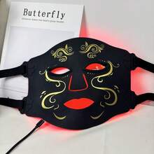 Led Face Mask Light Therapy, 7 Colors LED Light Therapy Mask For Facial Skin Care, Colorful LED Beauty Mask, Led Mask Therapy Facial - 黑色 - 查看 5