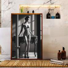 1幅优雅黑白闺房摄影作品，卧室性感艺术装饰画，魅力肖像海报，精美艺术墙画，墙面装饰画，时尚海报，现代简约风格海报，客厅及卧室装饰，浴室装饰，理想礼物，不含画框 - 彩色 - 查看 10