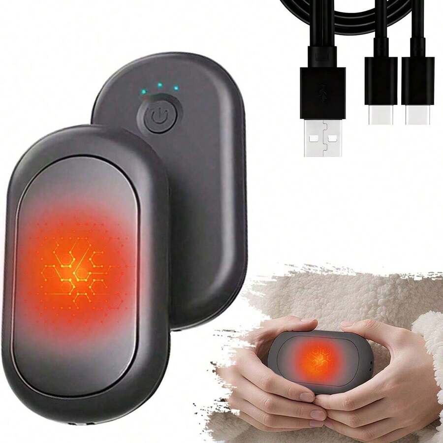 2pcs Rechargeable Dual-Sided Heating Hand Warmer, Long-Lasting Warmth For Outdoor Activities, Great Mother's Day Gift - Multicolor - View 1