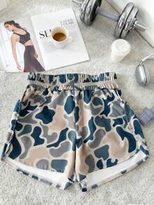 1PCS Camo Shorts, Womens Pajama Shorts, Gym Shorts For Women, Camping Work Out Y2k, Christmas Pajama Pjs, Shorts For Women, Biker Shorts Women, Running Shorts - 軍綠色 - 查看 2
