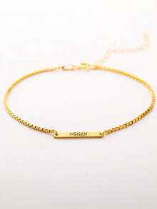 925纯银个性化激光雕刻名字定制手链，长度可调节，周年纪念、圣诞节、生日礼物，送给女友、妻子的个性化纪念品