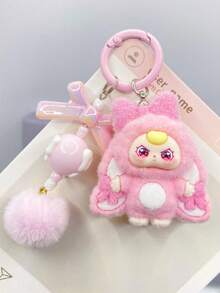 新款可爱大耳朵心形钥匙扣，时尚卡通配饰包包挂饰钥匙链 - 彩色 - 查看 3