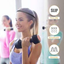 12 diademas deportivas delgadas antideslizantes y elsticas, bandas para el cabello con agarre de silicona antideslizante para hombres y mujeres, ftbol, baloncesto, tenis, yoga - Negro - Ver 6