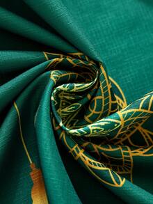 1 chiếc khăn trải bàn hình chữ nhật màu xanh ombre phong cách Bohemian, trang trí bằng tua rua xanh, hình trăng vàng, họa tiết hình học, ngôi sao vàng, họa tiết đèn lồng, có thể giặt được, thích hợp cho bàn ăn, bàn cà phê, tủ, nhà bếp, phòng ăn, phòng khách, các bữa ăn, tụ họp, tiệc tùng, chủ đề Ả Rập cho các ngày lễ, quà tặng. - màu xanh lá - Xem 2