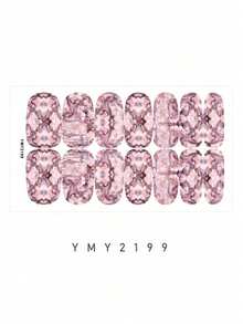 10张大理石纹美甲贴纸套装 - 女士和女孩自粘全包美甲贴纸，一次性全覆盖指甲油贴片，DIY美甲必备品 - 彩色 - 查看 14