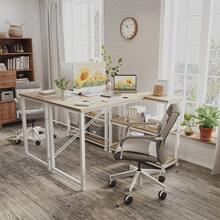 White Height Adjustable Desk 160 X 75 Cm Electrically Adjustable L-Shaped Desk With Memory Control, Ergonomic Game Table With Cup Holder, Hook. - Beige - View 3