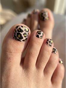 2024 Best Selling 24pcs Leopard Press On Nails - Short Square Full Set Wearable Fake Nails - HYC-DY-346 - 查看 2