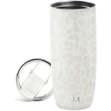 Taza de Café para Viajes con Tapa Abatible | Taza de Café Helado de Acero Inoxidable Aislada | Regalos para Mujeres & Hombres | Voyager Colección | 350ml | Almond Birch(590ml Pattern: Cream Leopard) - Multicolor - Ver 1