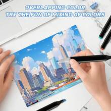 12-262 Colors Alcohol-Based Markers, Vibrant & Long-Lasting, Suitable For Coloring Art, Adult Coloring Books, Chisel Tip, Halloween/Thanksgiving/Christmas Gifts, For Painting, Sketching, Comic Design, School Supplies - Multicolor - View 6