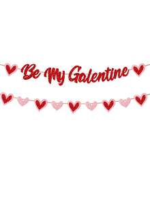 Bộ 2 biểu ngữ trái tim đỏ "Be My Galentine" - Quà tặng ngày lễ tình nhân Galentine, Biểu ngữ "Will You Be My Valentine", "Quieres Ser Mi Novia", "Will You Be My Girlfriend", Ngày lễ tình nhân, Kỷ niệm, Đính hôn, Biểu ngữ trang trí tiệc bất ngờ - Nhiều màu - Xem 6