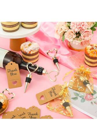 1pc Heart-Shaped Wine Bottle Stopper, Stainless Steel Heart Wine Stopper For Bride Wedding Gift, Wedding Favor, Keeps Wine Fresh, Suitable For Holiday Party, Bottle Decor, Home Decor, Valentine's Day Gift, Cup Accessory, Gift For Friends And Family