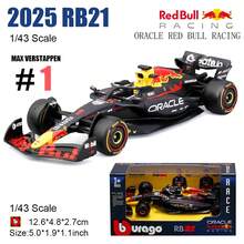 Burago 2025 Oracle Red Bull Racing RB21 #1 1:43 Scale Alloy Diecast Model Car, Racing Car Model, Perfect Gift For Holidays And Birthdays