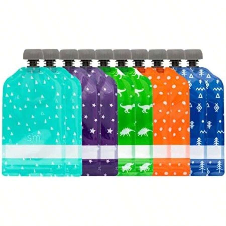 Bolsitas de Comida para Bebés | Paquete de 10 Bolsa Reutilizable Plastico Libre de | Joey Colección | |(148ml Assortment 1) - Multicolor - Ver 1