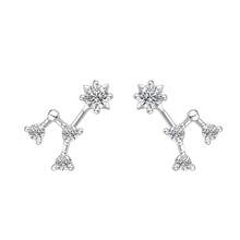 1pc S925 Silver Zirconia Zodiac Stud Earrings, Minimalist & Versatile, Suitable As Valentine's Day, Mother's Day, Holiday Gift