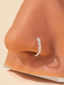 Bộ 2 chiếc/bộ 18G (1.0mm) Nhẫn mũi Cubic Zirconia, Khuyên tai sụn thép không gỉ, Trang sức xỏ khuyên vành tai cho nam và nữ làm quà tặng - vòng mũi - Xem 2