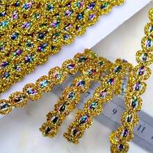 1 Stück lebendige gewebte Spitzenborte, verschiedene Farben erhältlich, 1,5 cm breit, Bekleidungszubehör, geeignet für Bekleidung, Partys, Geschenke, Heimdekoration, ideal für DIY-Basteleien, Nähen, Schmuckherstellung und Feiertags-Dekorationen wie Halloween, Weihnachten, Erntedank - Verschiedenfarbig - Übersicht 7