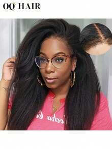OQ 13x4 Transparent Lace Curly Frontal Wig, Natural Color, 180% Density, 20-26 Inches Pre-Plucked Lace Front Wig, Natural Hairline, High Quality Fashion Wig, Suitable For Beginners - SNatural - View 4