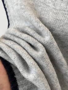 Layered Knit Sweater Vest With Contrast Trim, Preppy Fall Look For Thanksgiving & Christmas - Grey - View 5