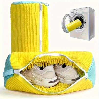 1/2/3PCS Heavy-Duty Reusable Shoe Washing Bags With Zipper Closure, Protective Mesh Laundry Bag With Plush Lining Interior, Durable And Scratch-Resistant For Sneakers, Boots, High Heels, And Casual Shoes, Full-Size Compatible With Washer & Dryer, Ideal For Athletic Shoes, Running Shoes, Work Boots, Wedding Shoes, Great For Daily Use, Travel, And Home Organization, Easy-To-Clean & Quick-Dry Material, Perfect Gift For Shoe Lovers