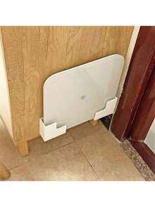 2pcs/Set Wall-Mounted Weight Scale Storage Rack Bracket - Traceless Adhesive Installation, Durable Plastic Space-Saving Design, Suitable For Bathroom And Home Gym, Compatible With Body Fat Scales And Fitness Equipment, Bathroom Storage Rack, Stylish Appearance, Secure Installation, Storage Box