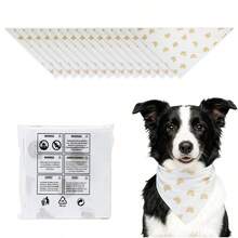 Dog Bandana 15 Pcs Disposable Dog Bibs Soft Waterproof Travel Feeding Bib Cute Little Bear Pet Bandanas For Small Medium Large Dogs - Yellow - View 1