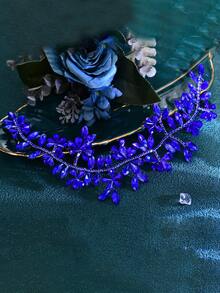 1 chiếc thắt lưng cô dâu sang trọng đính pha lê dành cho nữ, phụ kiện váy cưới thanh lịch, phụ kiện ngày Valentine. - Màu xanh lam - Xem 4