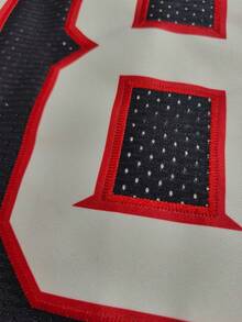 加大码男士18号黑色宽松透气短袖套头足球衫，英文字母刺绣，适合休闲、街头、派对、运动、跑步、健身等场合，男士礼物 - 黑色 - 查看 7