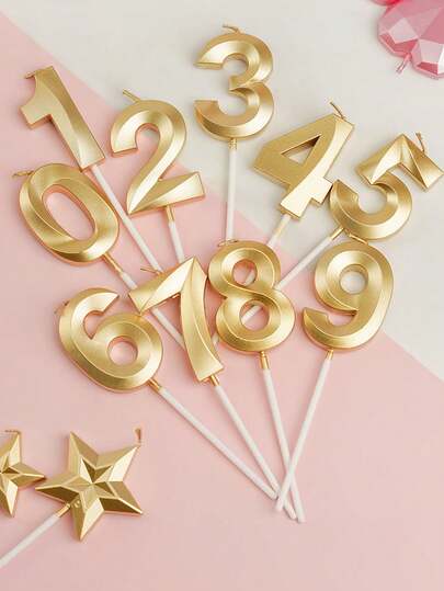 0-9 Numeric Birthday Candles, Opera Style Numeric Birthday Candles, Age Number Candles Decor, Party Supplies