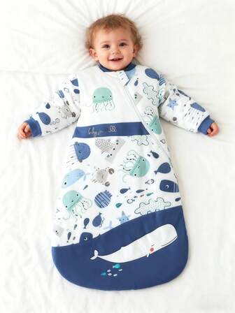 3.5tog 儿童U型保暖睡袋 秋冬季男女通用 可拆卸袖子绗缝睡袋